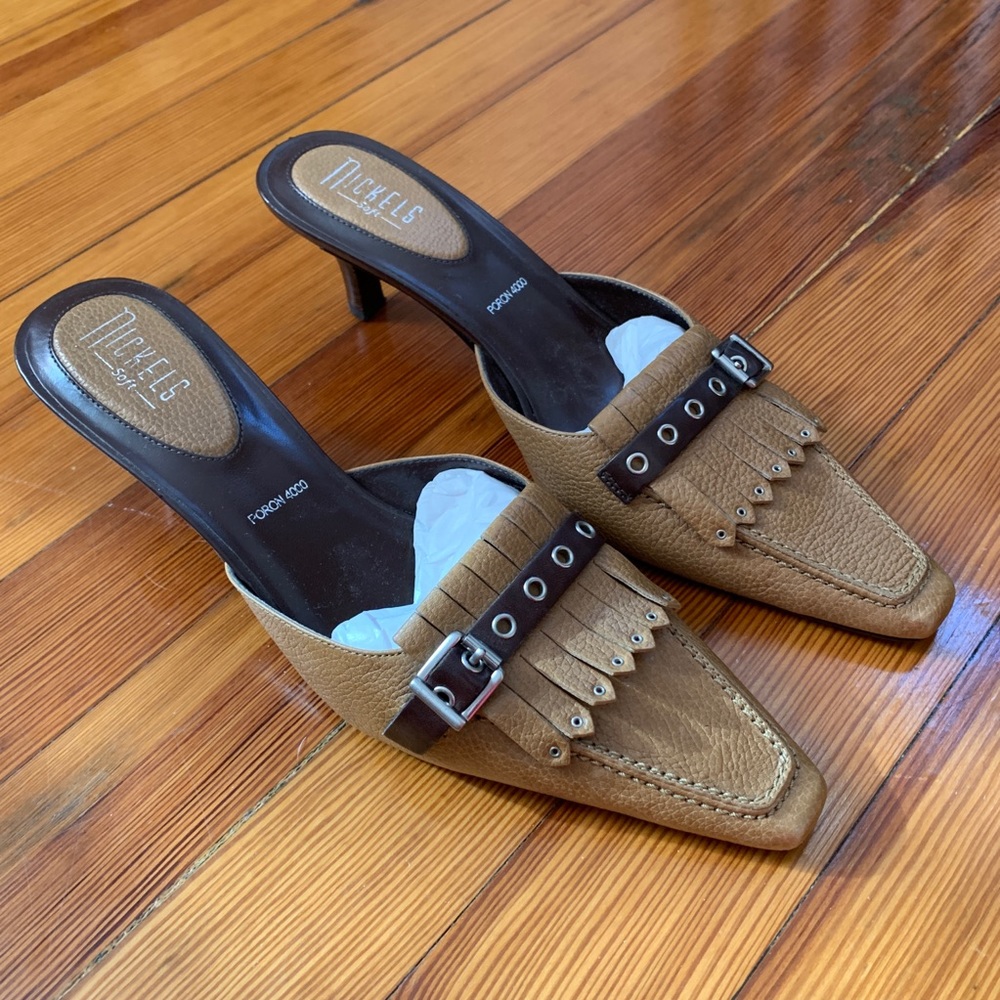 Nickels Soft Brown & Tan Leather T-Garroway Heel